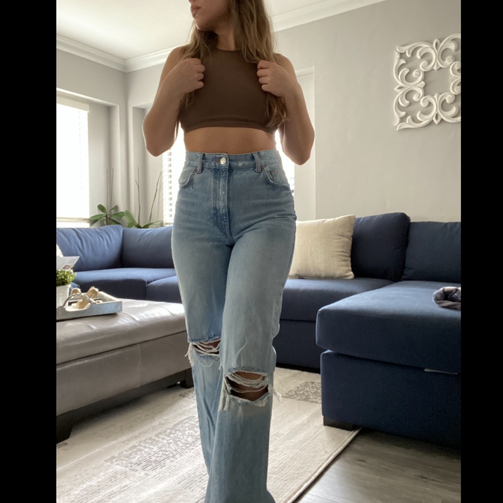 Zara Wide Leg Jeans | size: 4 | high-waisted